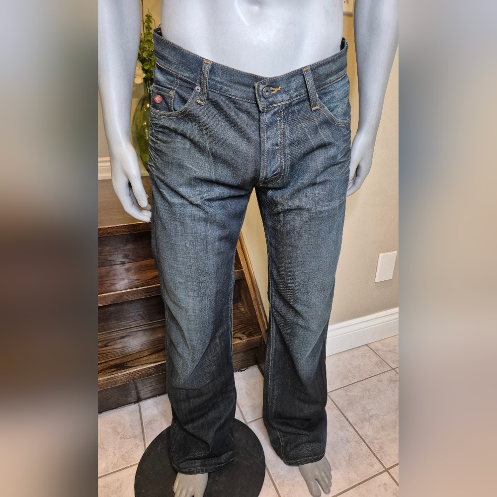 Energie Classic Blue Bootcut Jeans with Subtle Fading